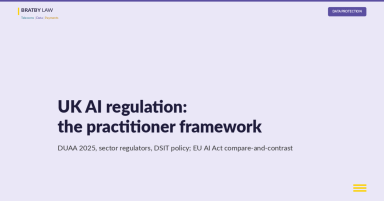 UK AI regulation: the practitioner framework | Bratby Law