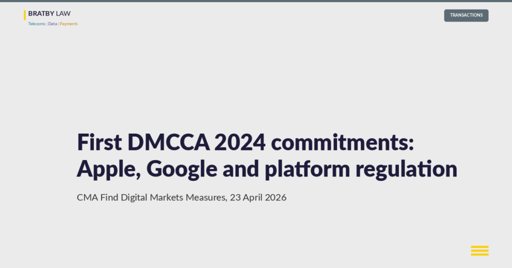 First DMCCA 2024 commitments from Apple and Google in the CMA's Find Digital Markets Measures register