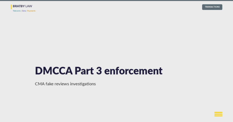 DMCCA Part 3 enforcement: CMA fake reviews investigations, 27 March 2026