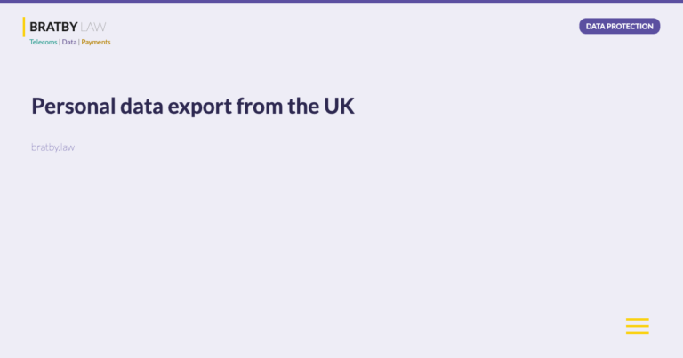 Personal data export from the UK - Bratby Law Data Protection