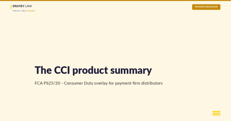 The CCI product summary: a Consumer Duty test for payment-firm distributors