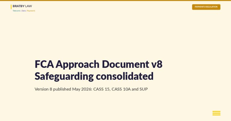 FCA Approach Document version 8: safeguarding regime consolidated, May 2026