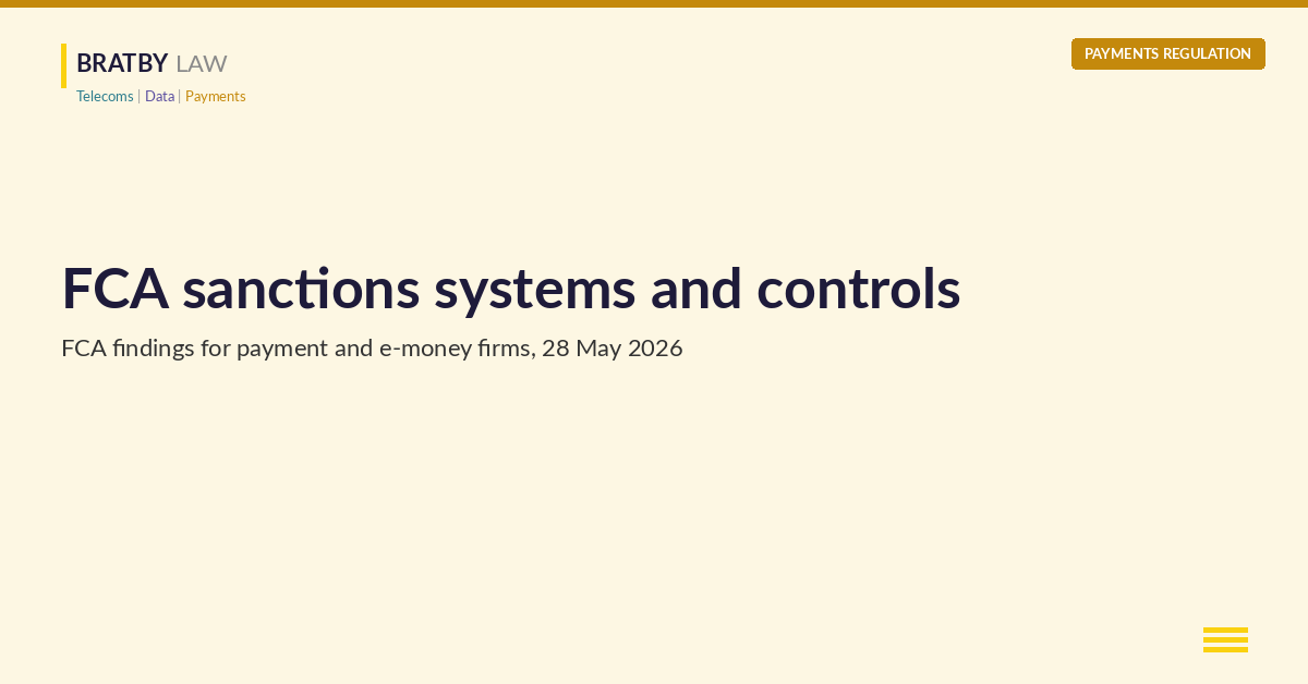 FCA sanctions systems and controls findings for payment and e-money firms, 28 May 2026