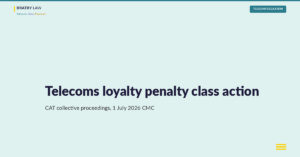 Telecoms loyalty penalty class action header image