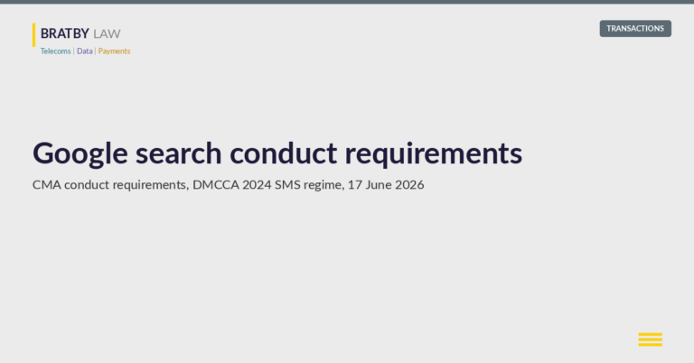 Google search conduct requirements imposed by the CMA under the DMCCA 2024 strategic market status regime