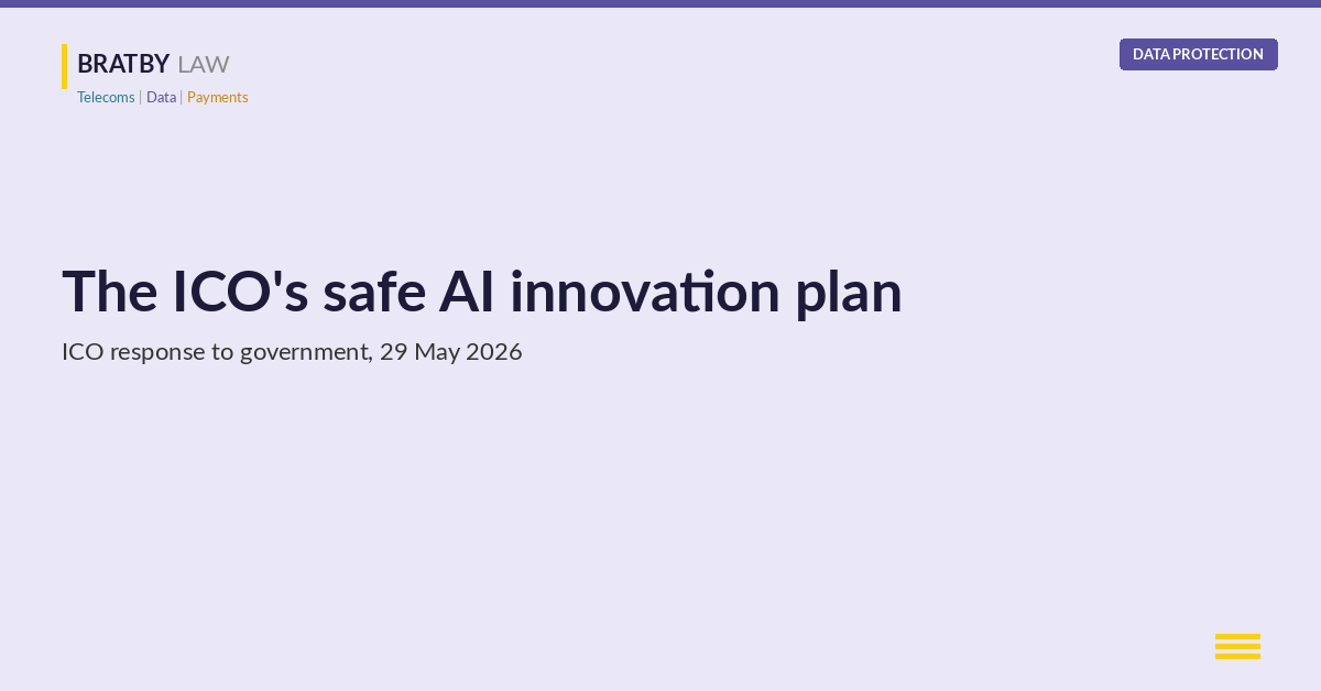 The ICO's safe AI innovation plan: ICO response to government, 29 May 2026
