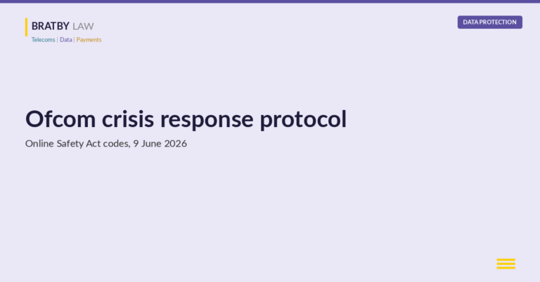Ofcom crisis response protocol under the Online Safety Act 2023 codes of practice