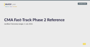 CMA Fast-Track Phase 2 Reference — nexfibre/Netomnia merger, 1 July 2026