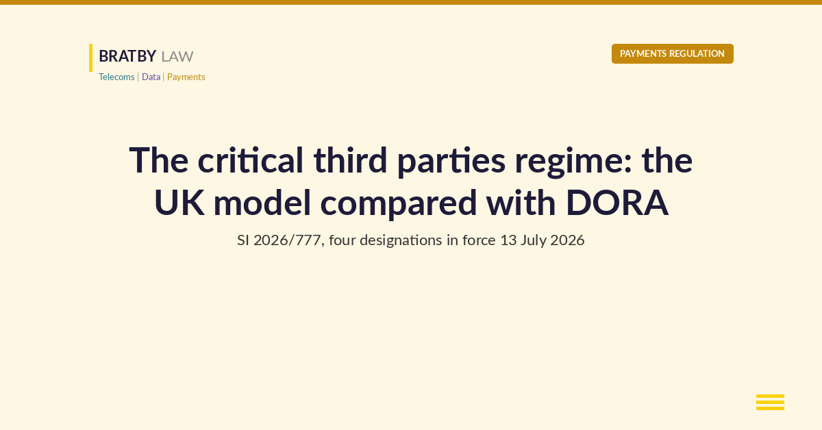 The critical third parties regime: the UK model compared with DORA