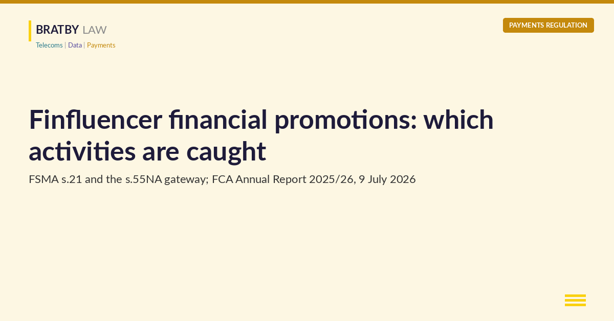 Finfluencer financial promotions: which activities are caught
