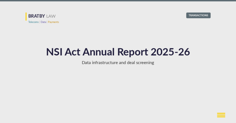 NSI Act annual report 2025-26: data infrastructure and telecoms deal screening