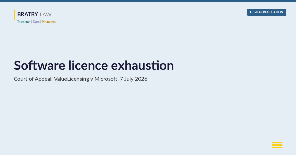 Court of Appeal ruling on software licence exhaustion in ValueLicensing v Microsoft