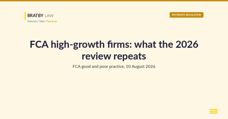 FCA high-growth firms: good and poor practice, 10 August 2026.
