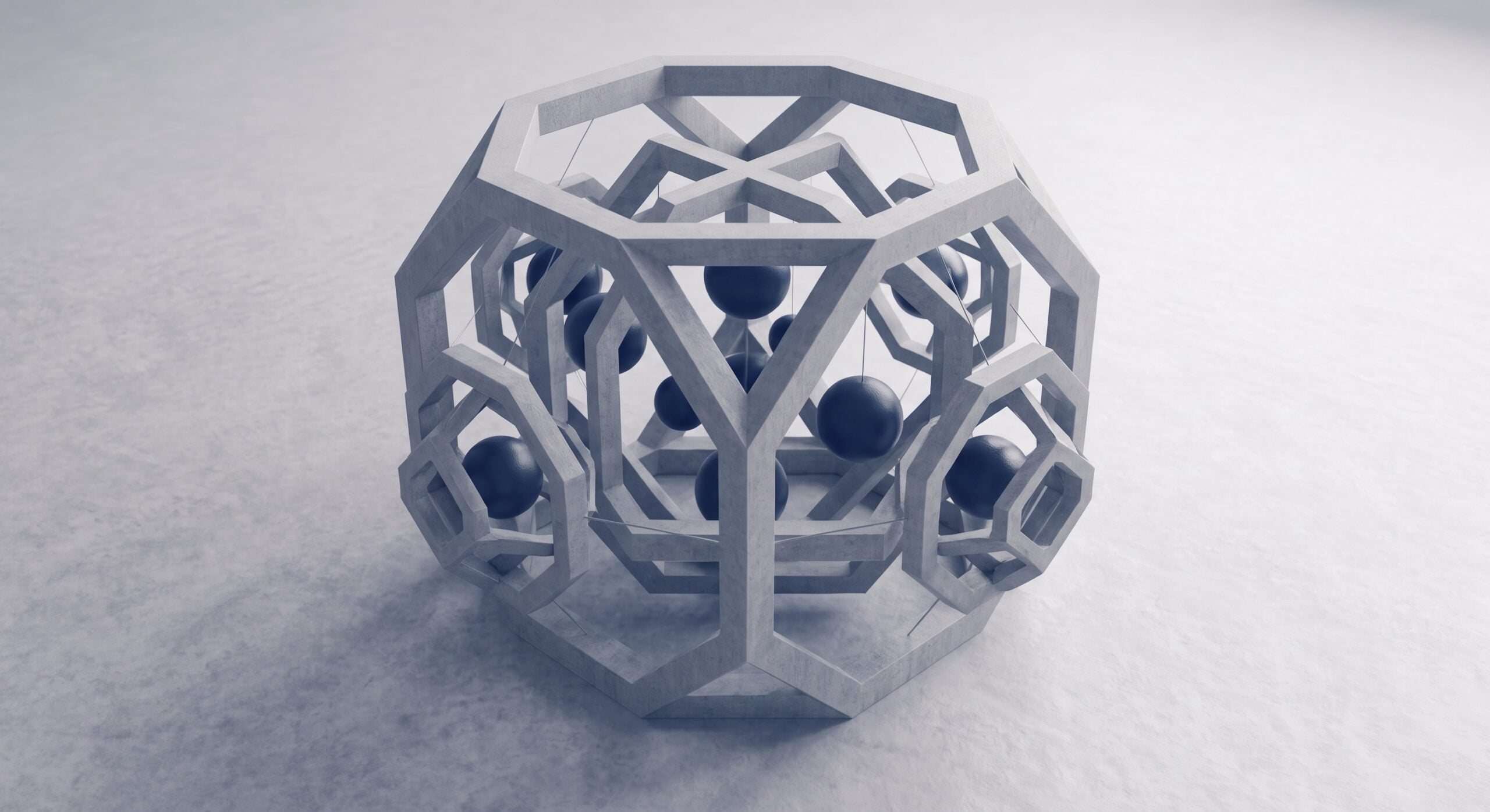 Stone lattice holding dark blue spheres in place: fractional general counsel for telecoms holding a communications provider's legal work together