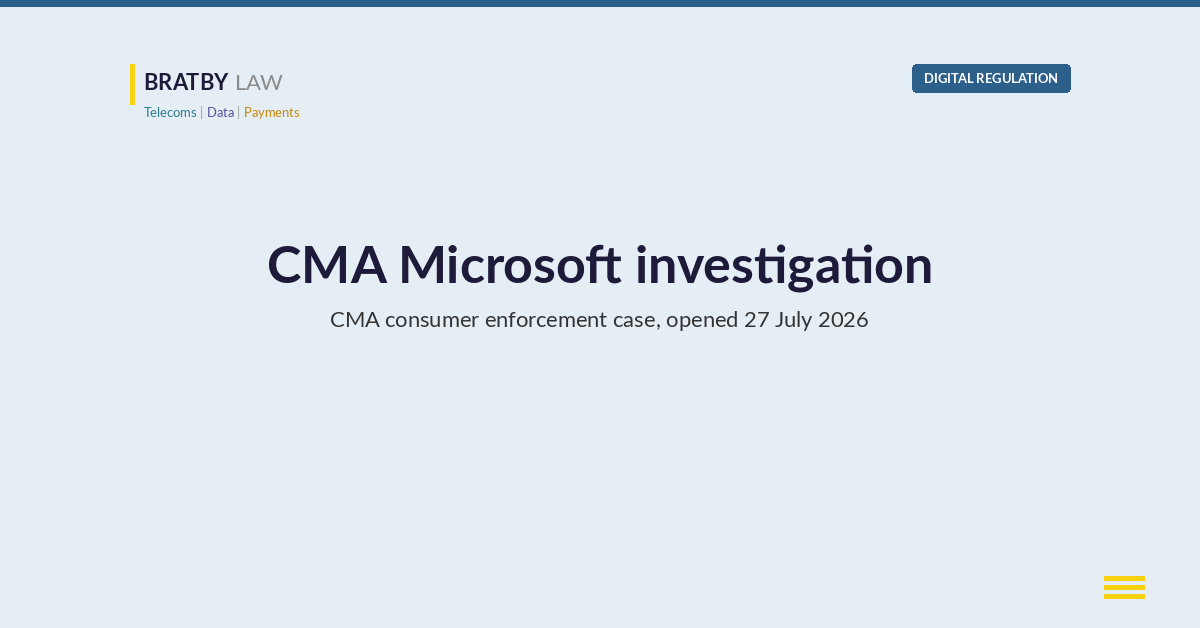 CMA Microsoft investigation: subscription enforcement before the DMCCA regime commences