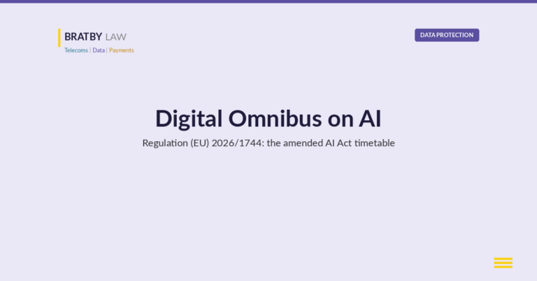 Digital Omnibus on AI: Regulation (EU) 2026/1744, in force 27 July 2026, and the amended AI Act timetable